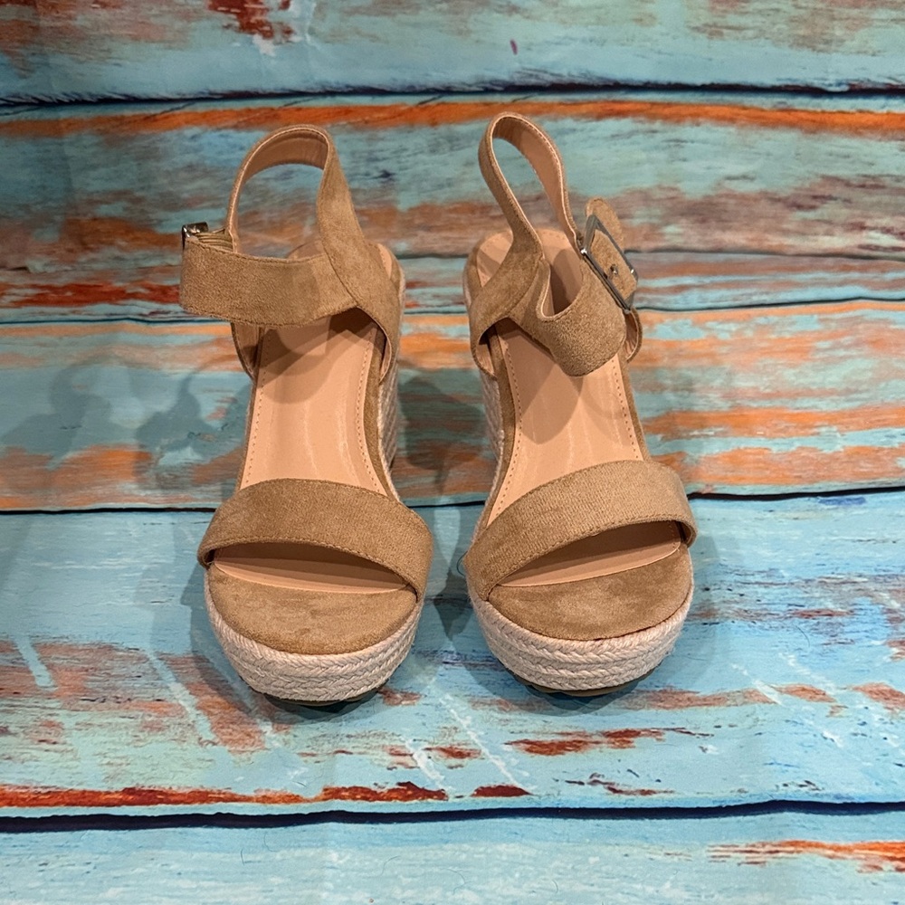 Amazon Beige Espadrille Wedge Sandals